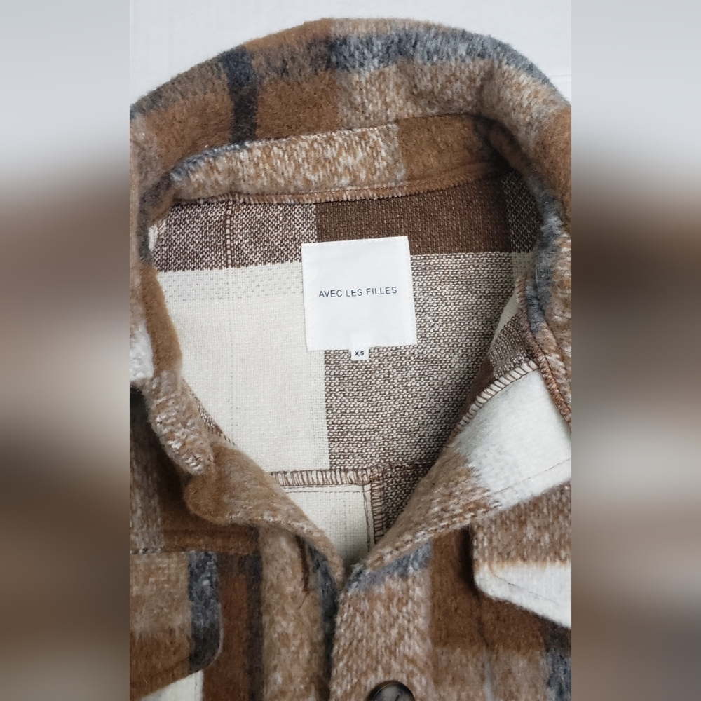 COPY - Avec Les Filles Plaid Button Front Shacket - Picture 4 of 11